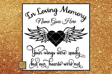In Loving Memory Svg Angel Wings Svg Heart Svg Sympathy 76654