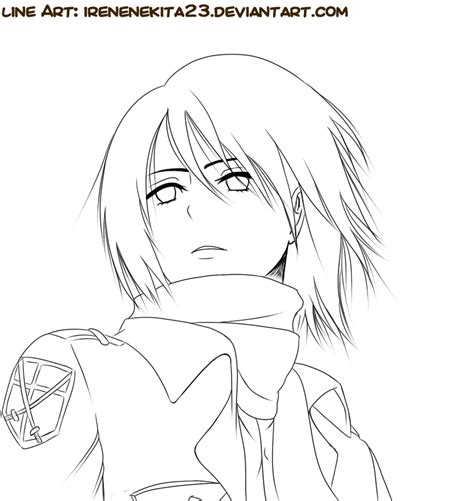My Drαws Line Art Mikasa Shingeki no Kyojin by
