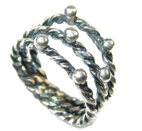 Classy Design Oxidized Silver Sterling Silver Ring S 7 14