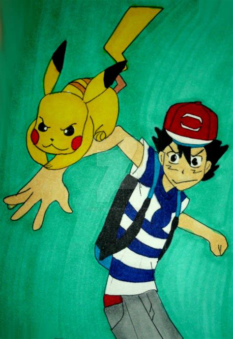 Ash And Pikachu By Inkartwriter On Deviantart
