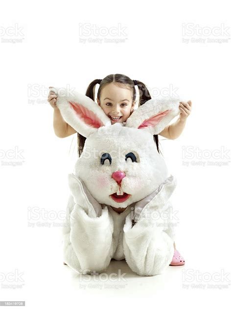 Little Girl Pulling Bunny Ears Stock Photo Download Image Now