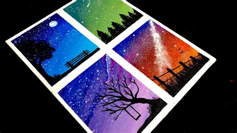 Beginner Easy Night Sky Painting For Kids Marivalkiria