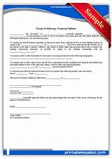 Power Of Attorney For Financial Matters Form
