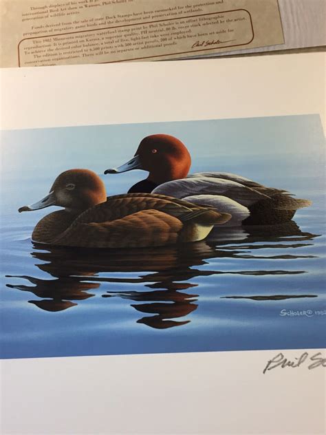 Minnesota Duck Print Phil Scholar 1982signed Stamp Unframedmint
