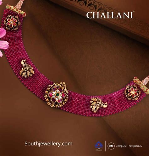 Woven Ruby Beads Necklace Indian Jewellery Designs