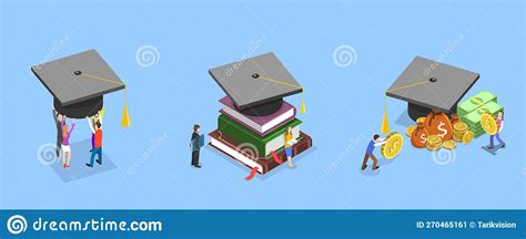 3d Isometric Flat Vector Conceptual Illustration Of Education And