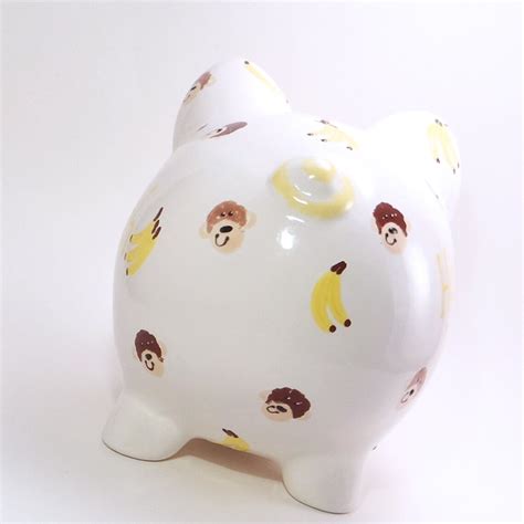 Monkey Piggy Bank Personalized Piggy Bank Ceramic Piggy Bank Etsy