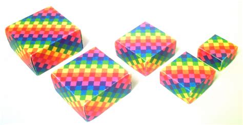 Origami Boxes Hand Colored Copied And Folded Into Origami Boxes And
