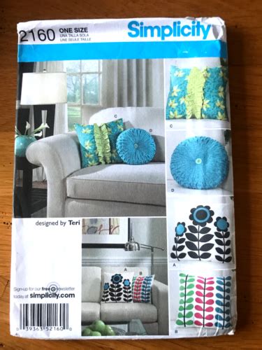 Scatter Cushions Sewing Pattern New And Uncut Simplicity 2160 4 Designs