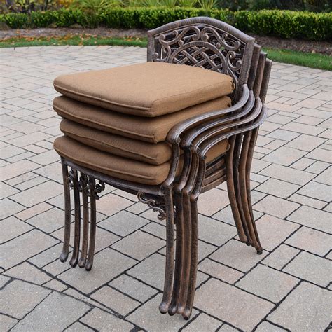 Find patio tables at wayfair. Oakland Living Mississippi 5 Pc. Patio Cast Aluminum ...