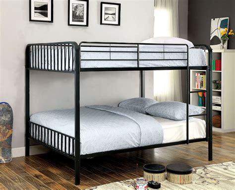 Clement Black Full Over Full Metal Bunk Bed From Furniture Of America Coleman Furniture