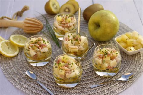 Recette de cuisine Salade acidulée au kiwi crabe et vin blanc La
