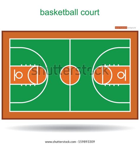 Basketball Court Top View Proper Markings Stock Vector Royalty Free