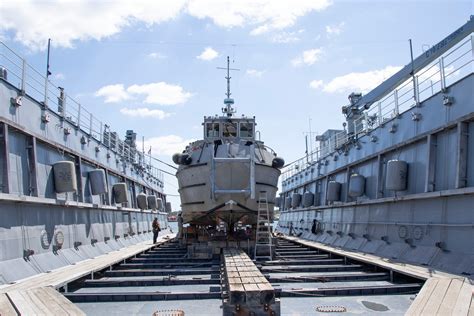 In Historic First Navys Oldest Floating Dry Dock To Support Dive Boat