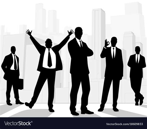 Silhouettes Businessmen Royalty Free Vector Image