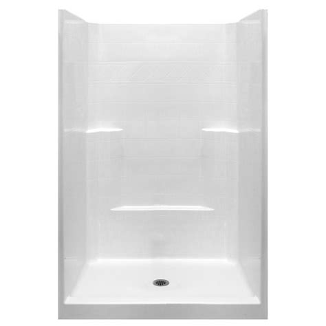 Bathrooms one piece acrylic corner shower stalls walls pros. Ella Standard 42 in. x 42 in. x 80 in. 1-Piece Low ...