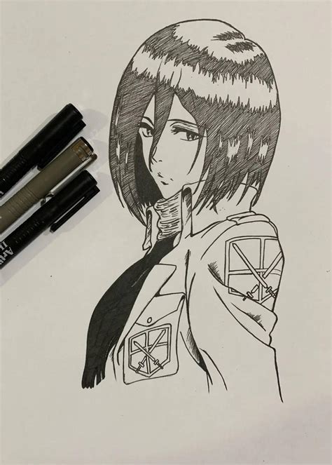 Mikasa From Attack On Titan Anime Drawing Ink By Rami Blog On Deviantart