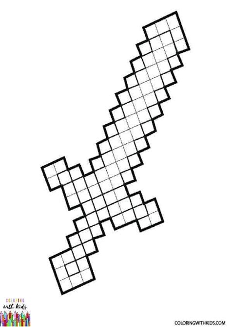 Minecraft Sword Printable Coloring Pages