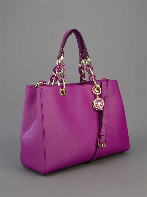 Lyst Michael Michael Kors Cynthia Tote In Pink