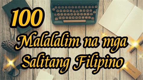 Malalalim Na Salitang Filipino With English Translation Youtube