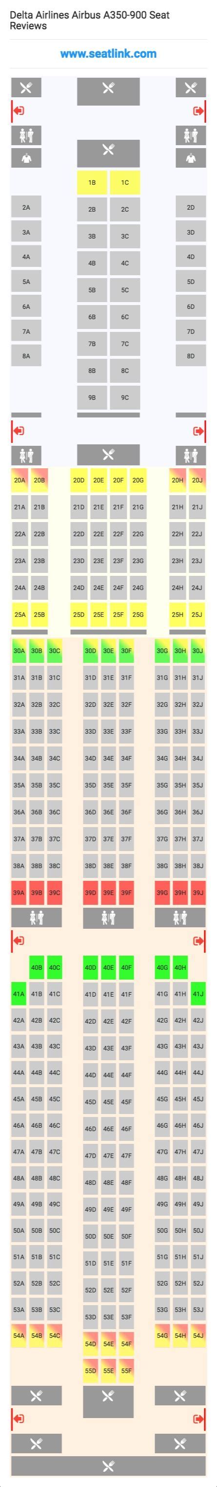 Airbus A350 900 Seat Map — Airbus A350 900 359 Layout 2 Flat Bed