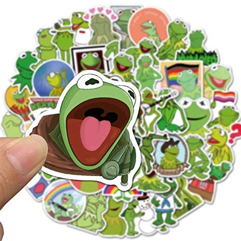 50 Pcs Kermit Frog Laptop Stickers For Decor Waterproof Vinyl Frog