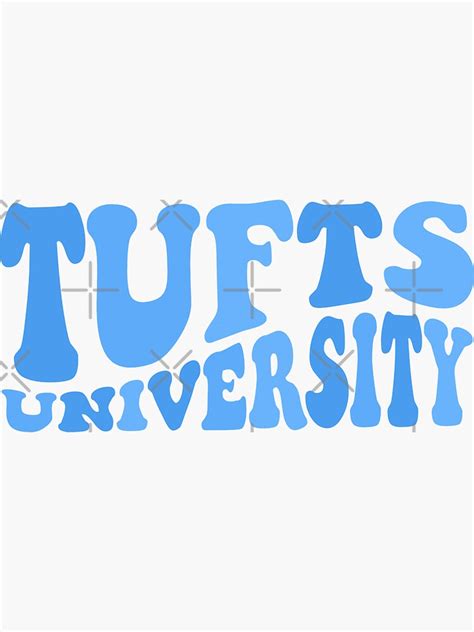Tufts Groovy Font Warped Sticker For Sale By Scollegestuff Redbubble