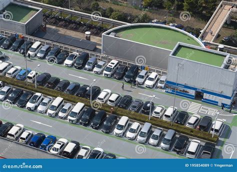 Aerial View Of Rooftop Car Park In Japan Editorial Stock Image Image