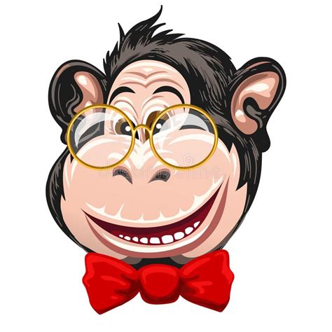 Funny Monkey With Glasses Stock Vector Illustration Of