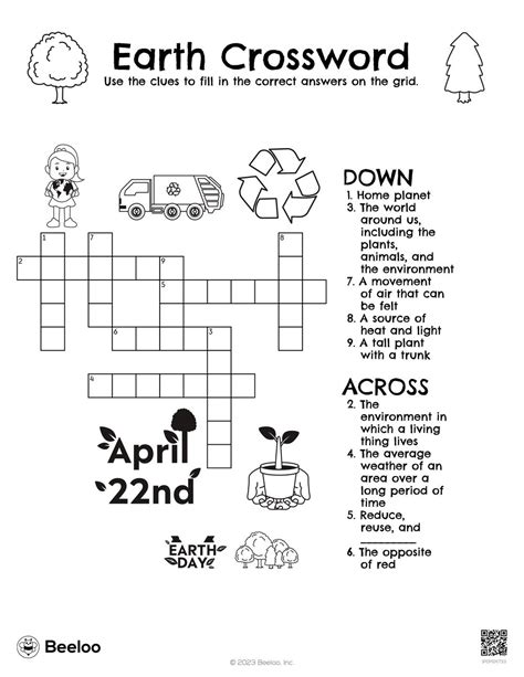 Earth Crossword • Beeloo Printable Crafts And Activities For Kids