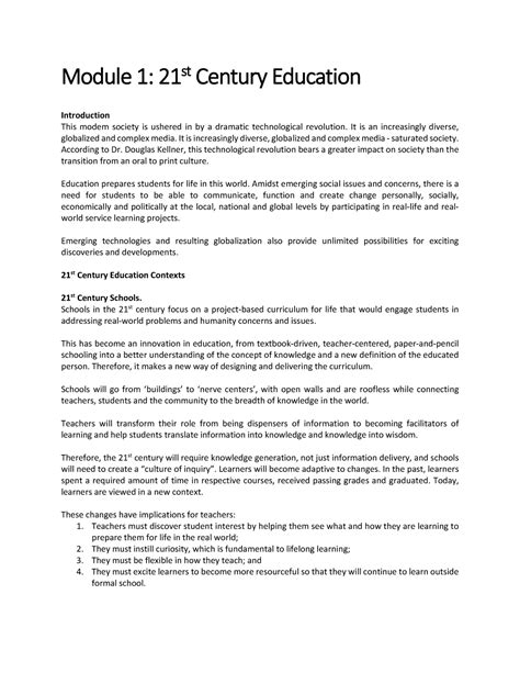 Module 1 21st Century Education Module 1 21 St Century Education