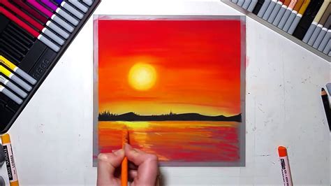 How To Draw A Sunrise Pencil