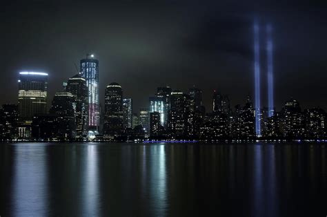 World Trade Center Memorial Lights Photograph By Michael Dorn
