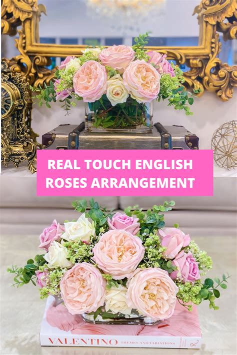 Exclusive Real Touch Pink English Roses Arrangement