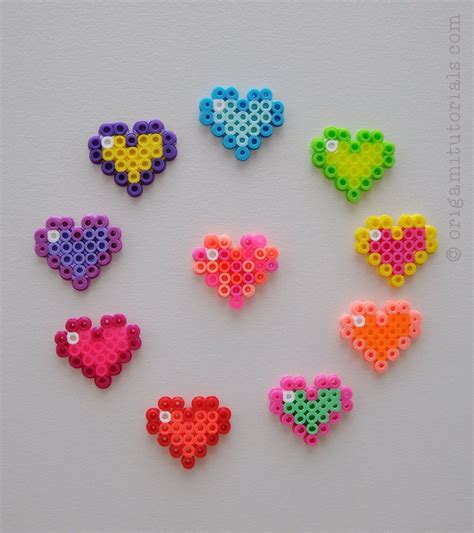 Perler Beads Hearts Origami Tutorials Perler Beads Designs Easy