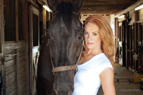 Beautiful Redhead With Her Horse 1 By Csproductions Redbubble