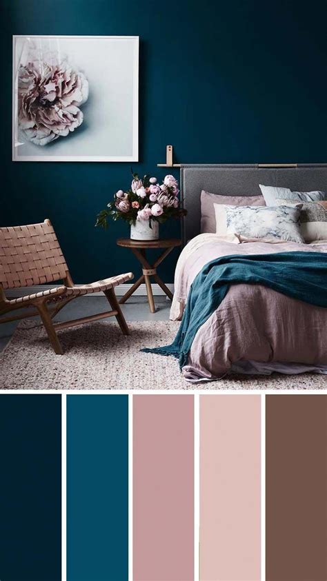 It's a classic that works with nearly any style, from eclectic to traditional, maybe because it can be both punchy and loud and muted and staid, depending on what is. Dark Teal Dusty Rose Bedroom Color Scheme #bedroom #color #scheme #decorhomeideas #colorchart # ...