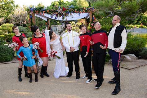 Katlin And Vadims Star Trek Jewish Wedding In A Garden On Offbeat Wed