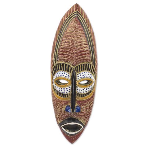 Unicef Market Original Hand Carved And Painted Igbo African Wood Mask
