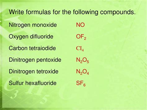 Ppt Chemical Formulas And Chemical Compounds Powerpoint Presentation