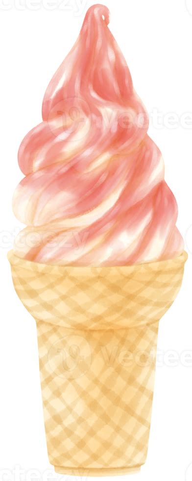 Free Strawberry Ice Cream Watercolor 9694865 Png With Transparent
