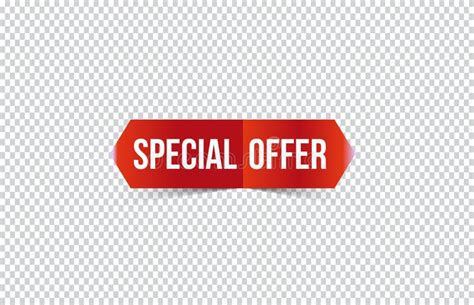 Red Special Offer Banner With Shadow On Transparent Background Can Be