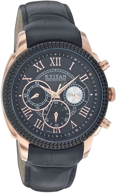 Titan Mens 1489kl01 Contemporary Chronograph Black