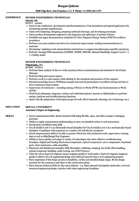 It features an engineering icon at the top and a 'blueprint' background, with a white bar highlighting both contact info and quotes from references. Engineer Technician Resume Example in 2020 | Marketing resume, Resume, Resume examples