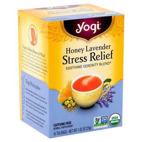 Yogi Honey Lavender Stress Relief Tea Bags 16 Count 102 Oz Walmart