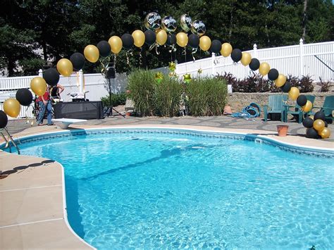 Summer Fun With Balloon Arches Over The Pool Single Pearl Balloon Arch