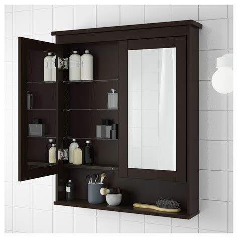 Steel art ikea mirror bathroom round mirror dressing wall mirror. IKEA - HEMNES Mirror cabinet with 2 doors black-brown ...