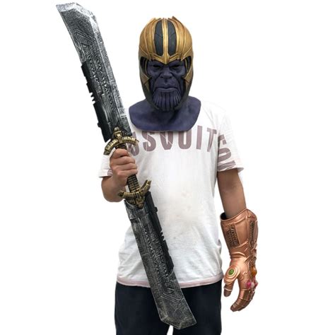 Thanos Double Edged Sword Endgame Infinity Superhero Cosplay Pu Weapon