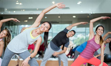 Happy People In An Aerobics Class At The Gym Bella Medispa And Salon