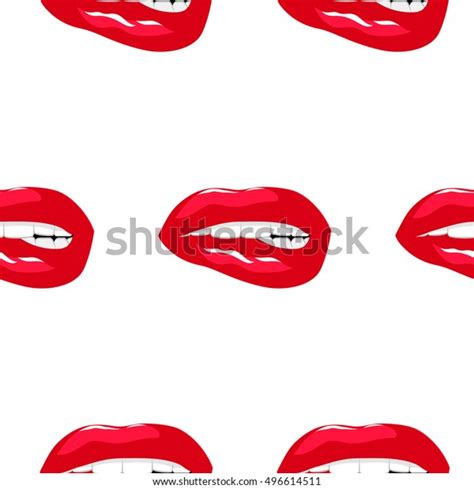 Sexy Lips Vector Flat Illustration Seamless Stock Vector Royalty Free 496614511 Shutterstock